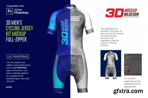 Download Creativemarket 3d Mens Cycling Jersey Kit Fullzip 5557438 Gfxtra