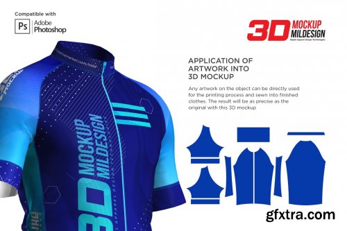 CreativeMarket - 3d Mens Cycling Jersey kit Fullzip 5557438