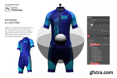 CreativeMarket - 3d Mens Cycling Jersey kit Fullzip 5557438