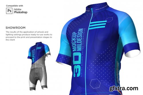 CreativeMarket - 3d Mens Cycling Jersey kit Fullzip 5557438