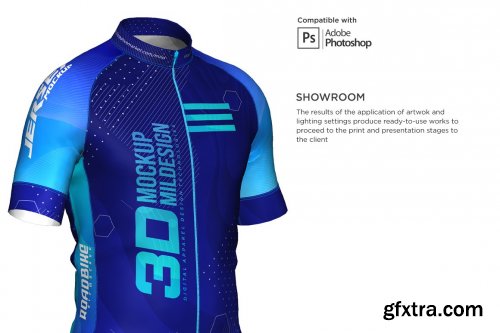 CreativeMarket - 3d Mens Cycling Jersey kit Fullzip 5557438