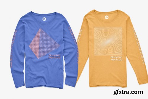 CreativeMarket - Gildan Ladies LongSleeve Mockups 5426610