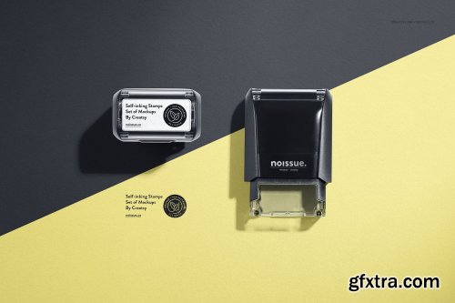 CreativeMarket - Noissue Self-inking Stamps Mockup 5370405