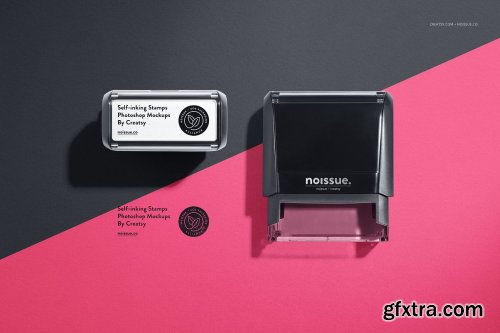 CreativeMarket - Noissue Self-inking Stamps Mockup 5370405