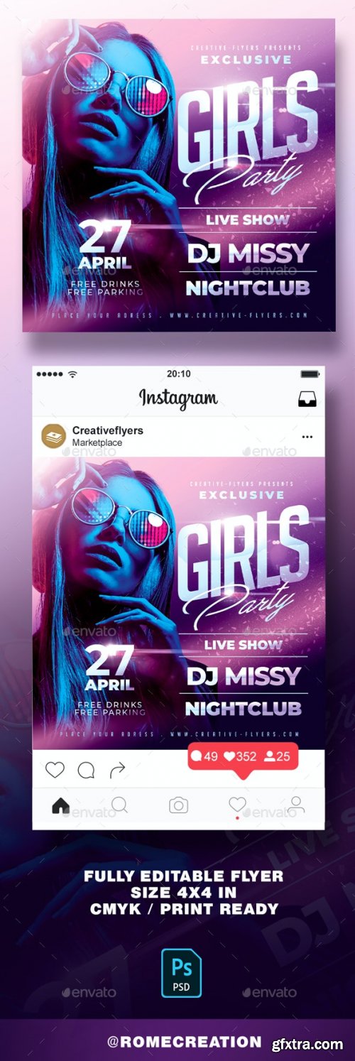 GraphicRiver - Girls Party Nightclub Flyer 28790786