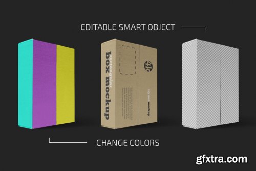 CreativeMarket - Rectangular Paper Box Mockup Set 5636839