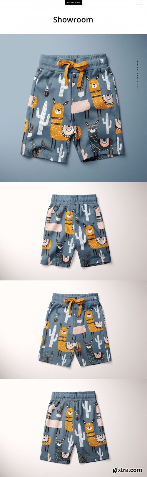 CreativeMarket - Kids Cotton Shorts Mockup Set 5498907