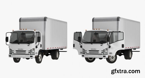  Box Truck Isuzu NPR 2018 Rigged 