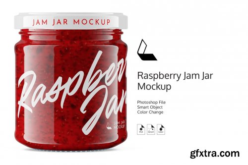 CreativeMarket - Raspberry Jam Jar #6 Mockup 4892600