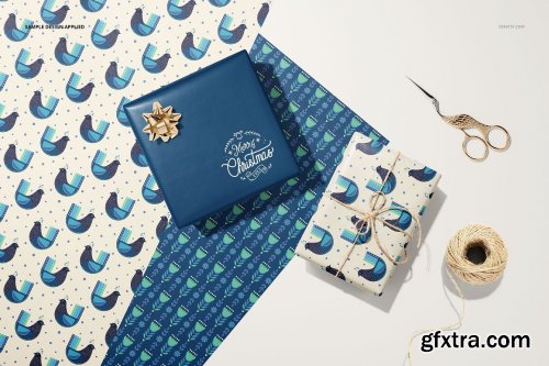 CreativeMarket - Gift Wrapping Paper Mockup Bundle 5645855