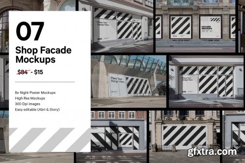 CreativeMarket - Shop Facade Mockup Bundle 5628815