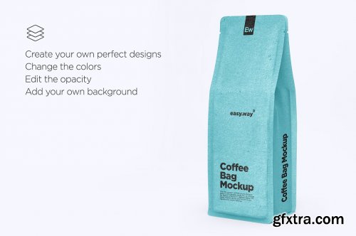 CreativeMarket - Kraft Paper Coffee Bag PSD Mockup 5634563