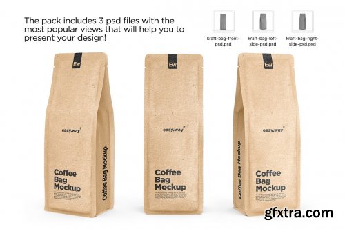 CreativeMarket - Kraft Paper Coffee Bag PSD Mockup 5634563