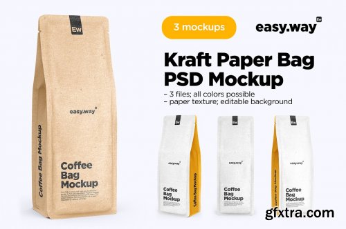 CreativeMarket - Kraft Paper Coffee Bag PSD Mockup 5634563