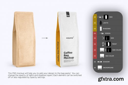 CreativeMarket - Kraft Paper Coffee Bag PSD Mockup 5634563