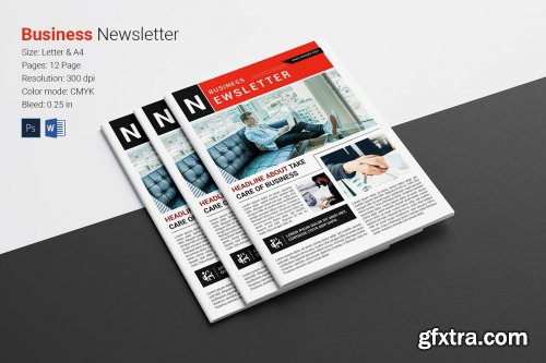 CreativeMarket - Newsletter Brochure Template 4979586