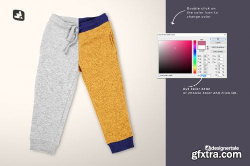 CreativeMarket - Top View Infant Track Pants Mockup 5201983