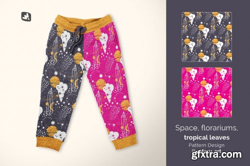 CreativeMarket - Top View Infant Track Pants Mockup 5201983