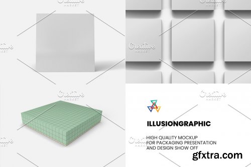 CreativeMarket - Square Box with Lid Mockups 10 Views 5652392