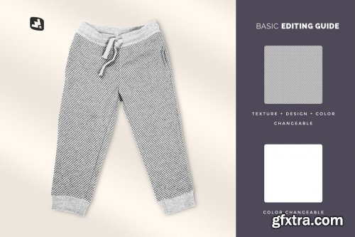 CreativeMarket - Top View Infant Track Pants Mockup 5201983