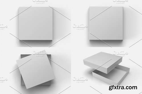 CreativeMarket - Square Box with Lid Mockups 10 Views 5652392