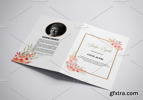 CreativeMarket - Funeral Program Template - V1001 4536035