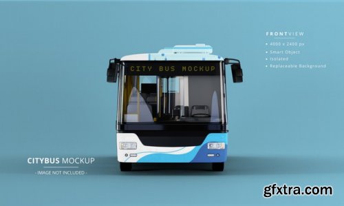 Long city bus mockup