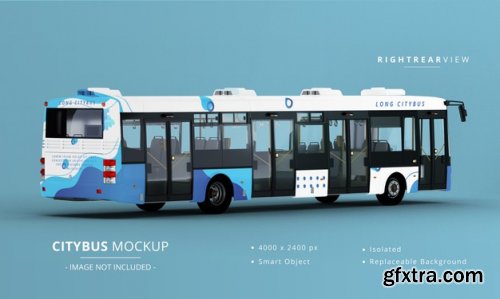 Long city bus mockup