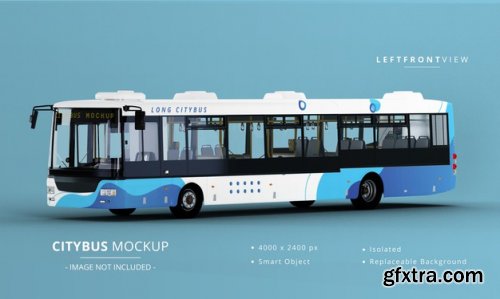 Long city bus mockup