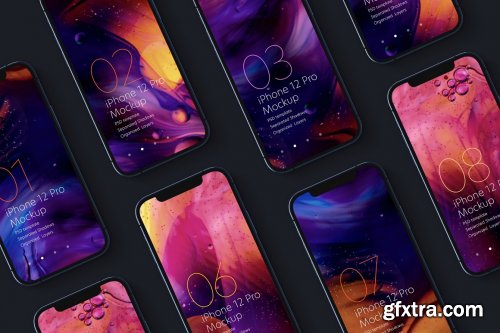 CreativeMarket - iPhone 12 Pro Mockup Set 5636428