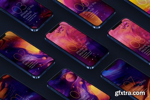 CreativeMarket - iPhone 12 Pro Mockup Set 5636428