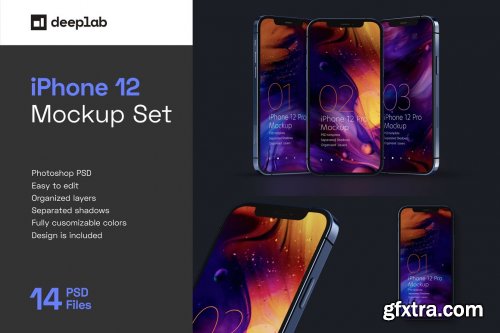 CreativeMarket - iPhone 12 Pro Mockup Set 5636428