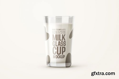 CreativeMarket - Fresh Milk Glass Bottle Mockup Set 5662647