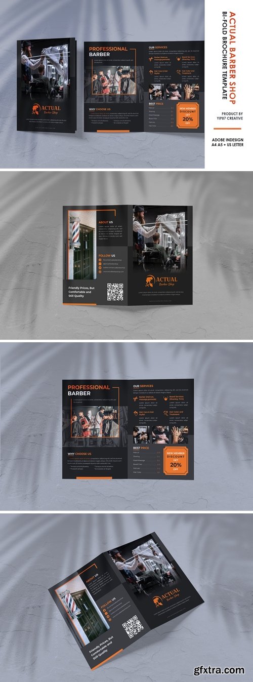 Barbershop Salon Bifold Brochure