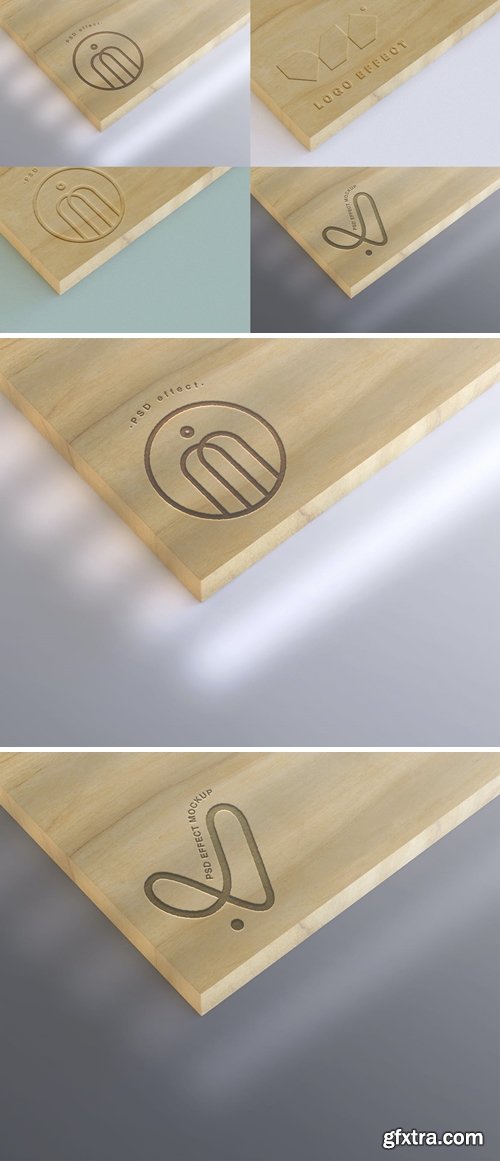 Engraved Wood Branding Effect Mockup