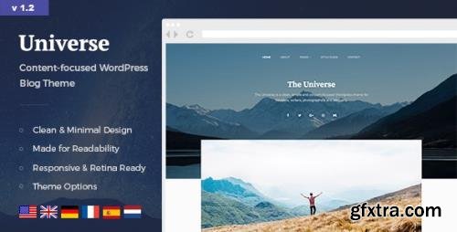 ThemeForest - Universe v1.2.2 - Clean & Minimal WordPress Blog Theme - 19761647