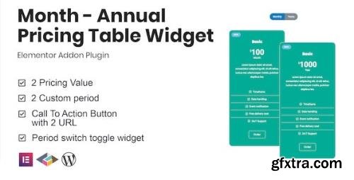 CodeCanyon - Month v1.0.0 - Annual Pricing Table Widget For Elementor - 29574710