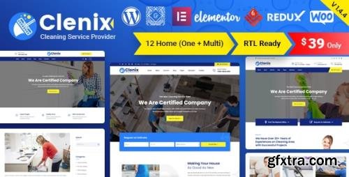 ThemeForest - Clenix v1.4.4 - Cleaning Services WordPress Theme - 25009704