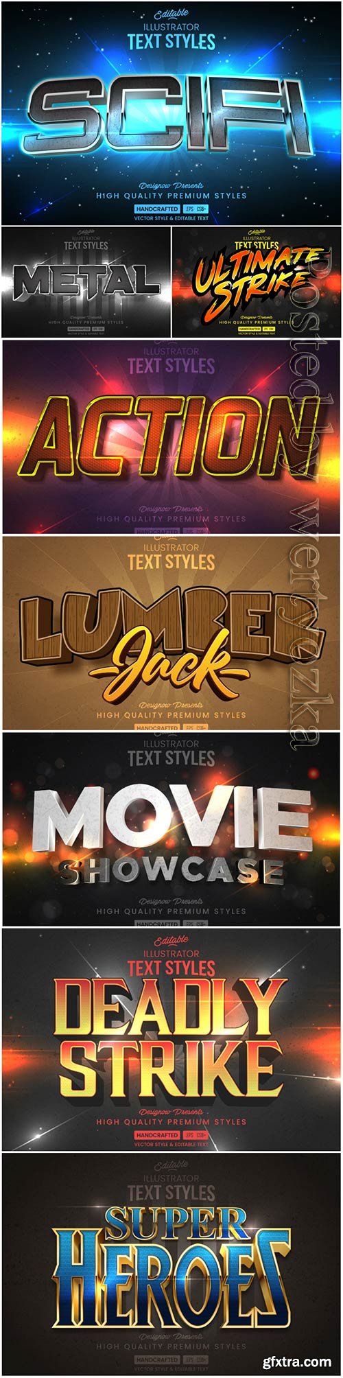 3d editable text style effect vector vol 37