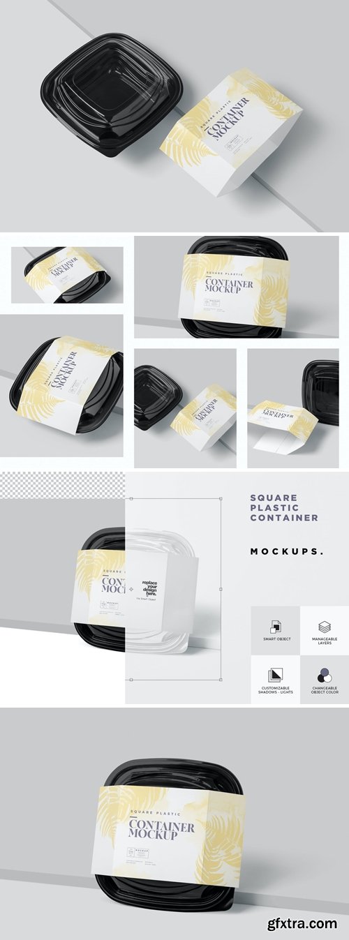 Black Food Tray Container Mockups