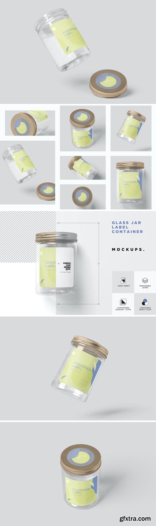 Transparent Container Jar Mockups