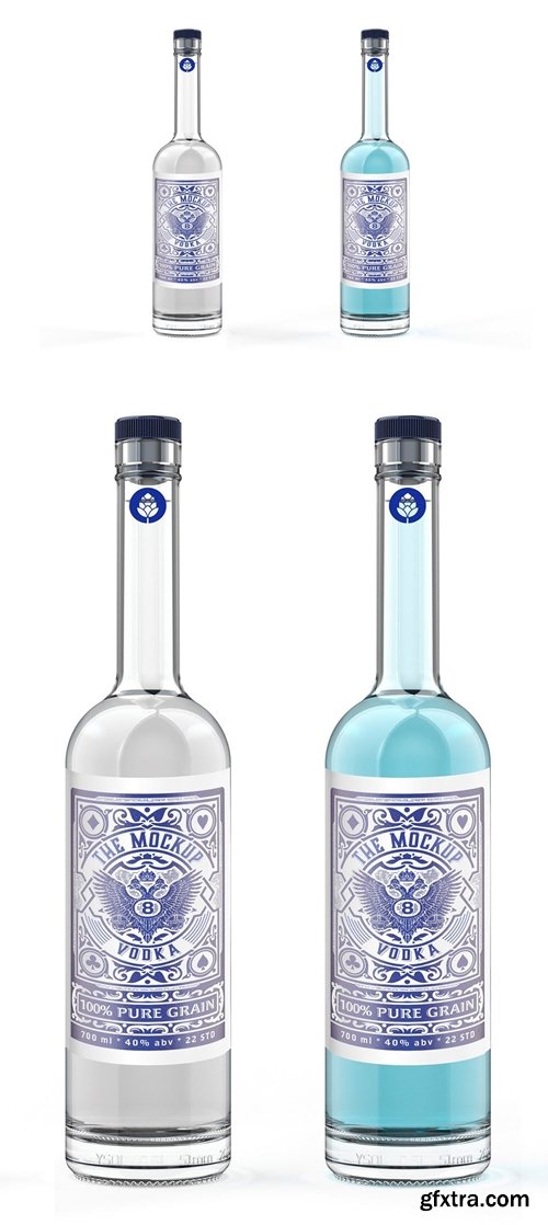 Vodka Glass Botlle Mockup