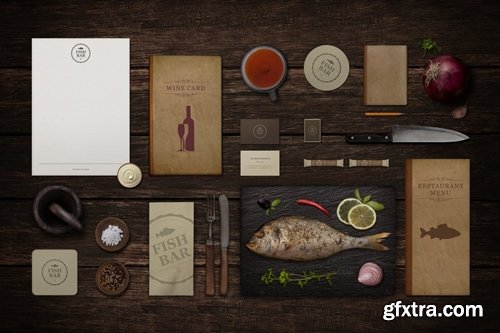 Restaurant / Fish Bar Identity Mock-up