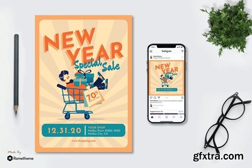 New Year Special Sale - Flyer & Instagram Post GR