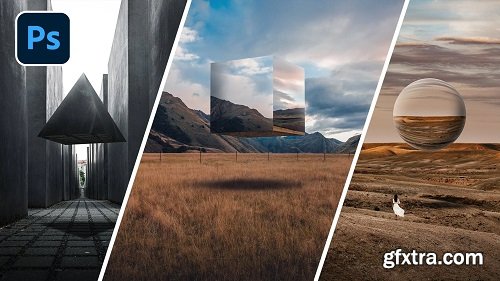 Photoshop Compositing: Floating Metal Shapes