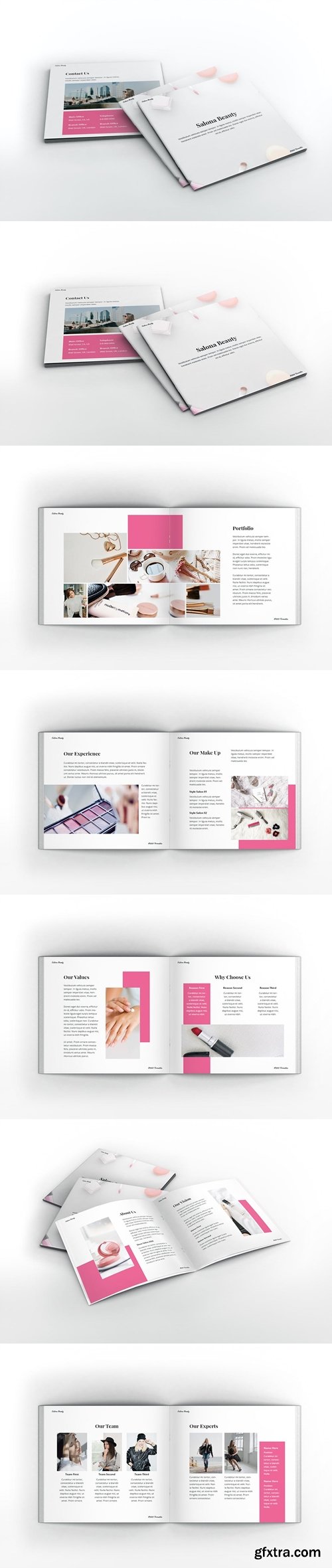 Beauty Salon Square Brochure Template