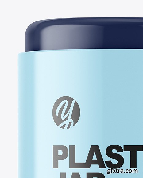 Glossy Plastic Jar with Pills Mockup 70543