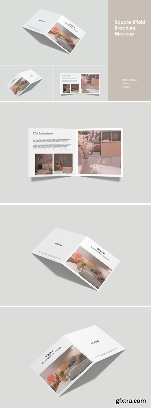 Square Bifold Brochure Mockup