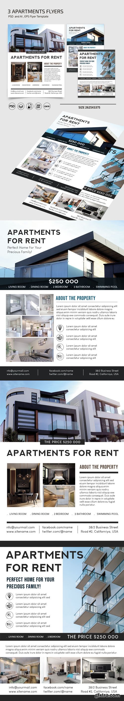 Apartments Flyers Vector Templates