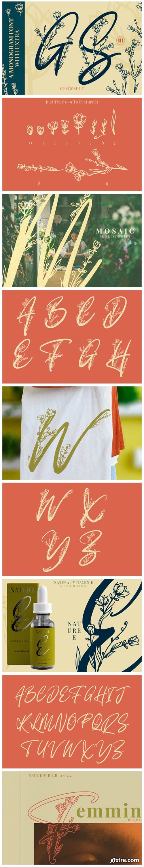 Growself Monogram Font